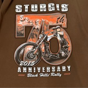 Sturgis Mens Sz 3XL 2015 75th Black Hills Rally Brown TShirt Motorcycle Bikeweek